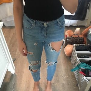 Top shop high waisted ripped jeans